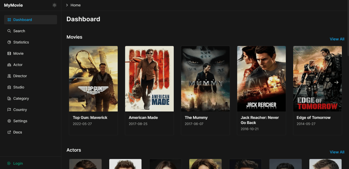 MyMovie Dashboard